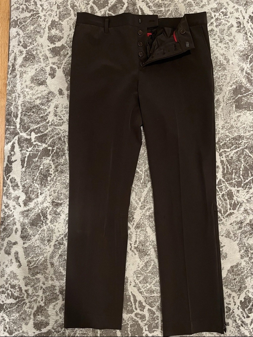 Prada Black Straight-Leg Chinos with Button Fly IT size 50